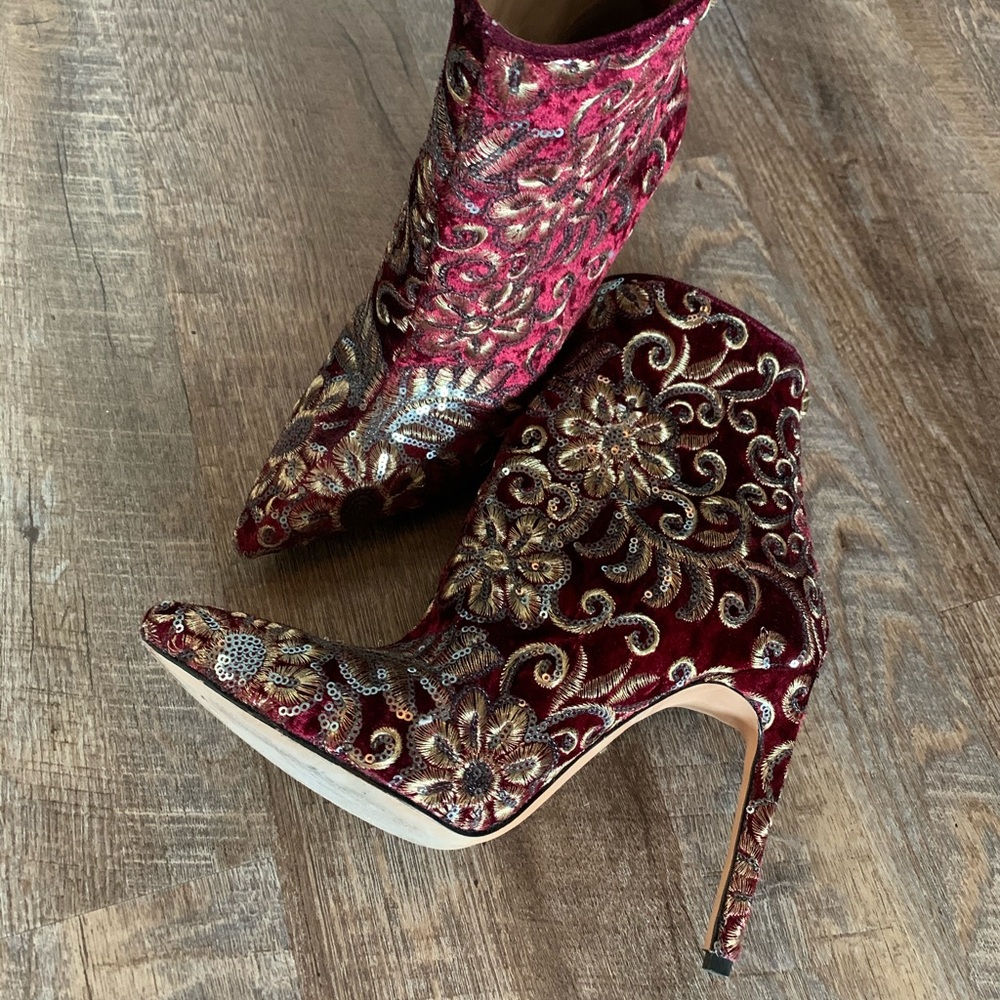 Beautifully detailed high heel boots from Revolve